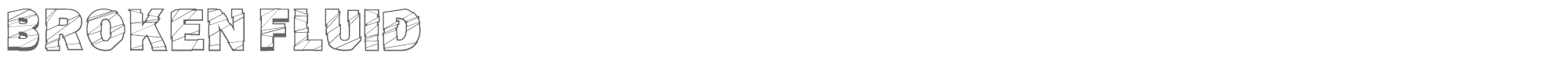 Sample characters Broken Fluid Font